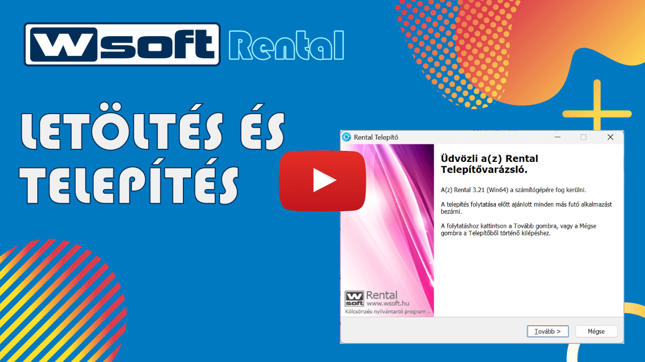 wSoft Rental kölcsönző program letöltése, telepítése